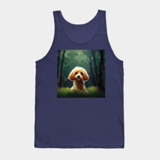 Cocker Spaniel puppy dog in the woods Tank Top